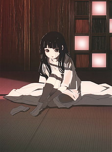 Jigoku Shoujo, Enma Ai, 애니메이션 소녀들, 애니메이션, 검은 머리카락, HD 배경 화면 HD wallpaper