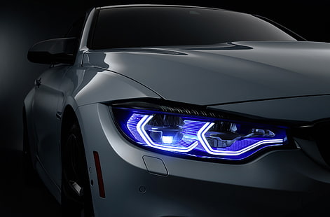 BMW Xenon Reflektory, czarna tapeta cyfrowa pojazdu, samochody, BMW, nowoczesne, niemieckie, auto, reflektory, pojazd, motoryzacja, transport, ksenon, BMWcar, Tapety HD HD wallpaper