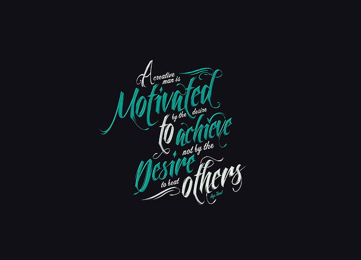 latar belakang hitam dengan hamparan teks hijau dan putih, kutipan, tipografi, inspirasional, motivasi, kreativitas, latar belakang sederhana, Wallpaper HD