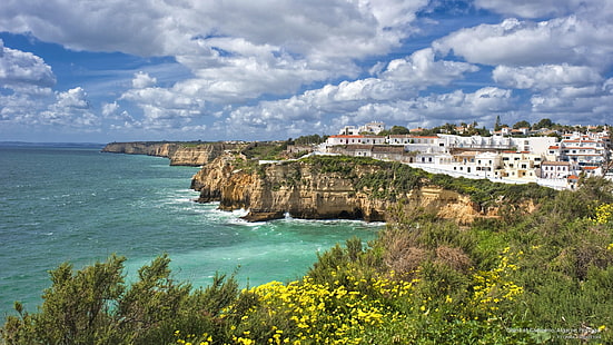 Sahil, Carvoeiro, Algarve, Portekiz, Avrupa, HD masaüstü duvar kağıdı HD wallpaper