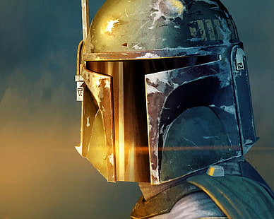 Boba Fett, helmet, Star Wars, artwork, bounty hunter, HD wallpaper HD wallpaper