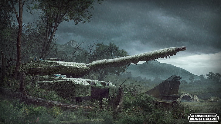 Armored Warfare 3D обои, Armored Warfare, танк, Leopard 2, дождь, видеоигры, HD обои