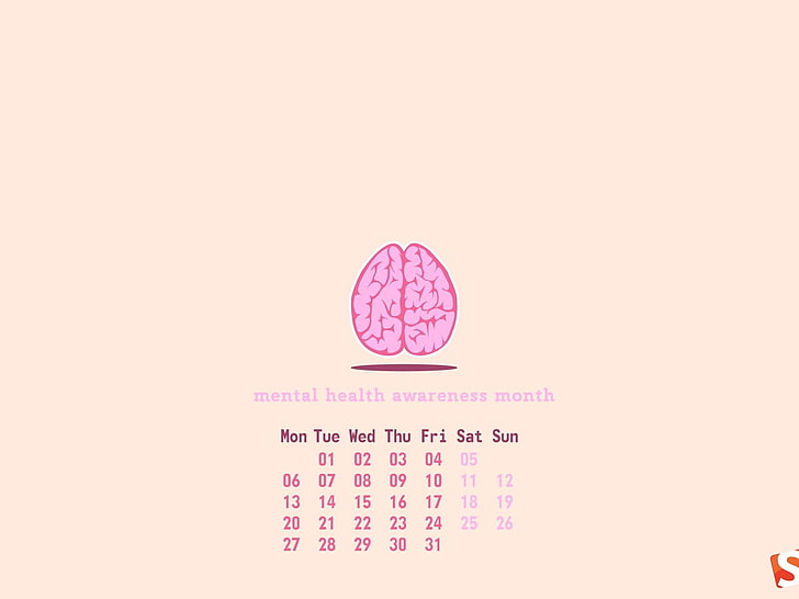Área de trabalho do calendário de conscientização de saúde mental dia-2013 ..., ilustração de mês de conscientização de saúde mental, HD papel de parede