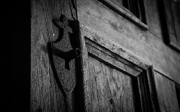 ประตูร้างขาวดำไม้โบสถ์, วอลล์เปเปอร์ HD