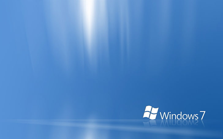 Windows 7-logotyp, Windows 7, Microsoft Windows, minimalism, blå bakgrund, HD tapet