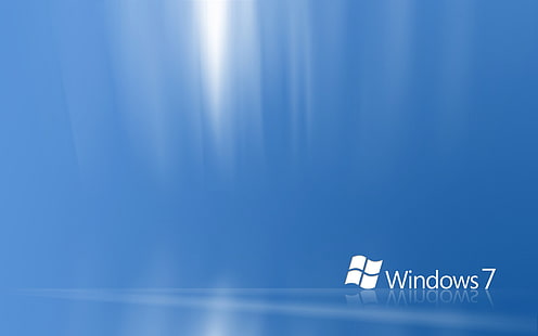Windows 7 로고, Windows 7, Microsoft Windows, 미니멀리즘, 파란색 배경, HD 배경 화면 HD wallpaper