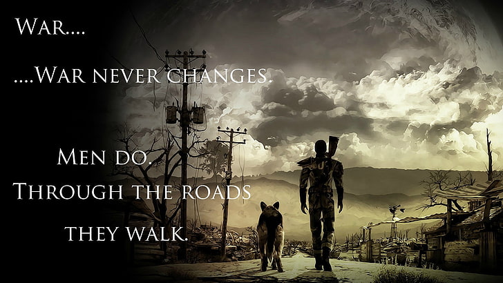 Affiche de citation de guerre, texte, citation, Fallout, Fallout 4, Fond d'écran HD
