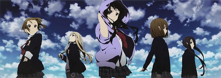 Anime, K-ON !, Azusa Nakano, Mio Akiyama, Ritsu Tainaka, Tsumugi Kotobuki, Yui Hirasawa, HD-Hintergrundbild