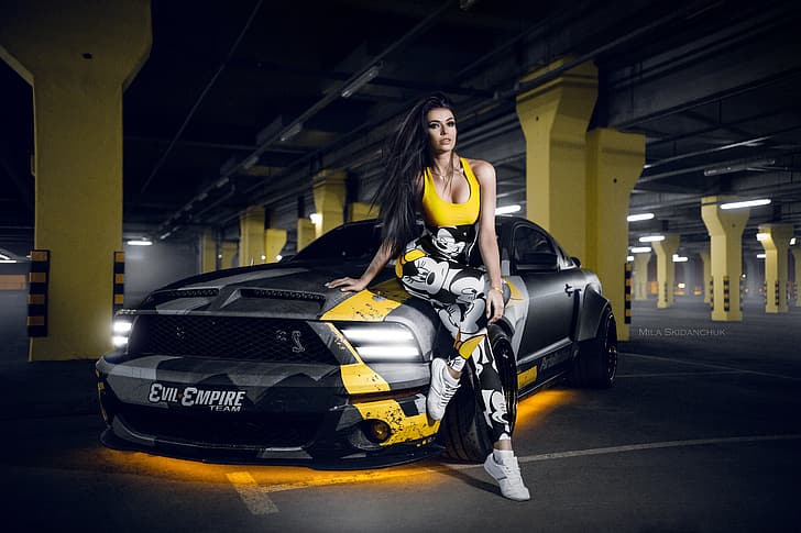 car, machine, auto, girl, city, fog, race, Mustang, brunette, sports car, camouflage, need for speed, Ford, cars, smoke, nfs, Empire, Ford Mustang, Mickey mouse, sport car, mouse, need 4 speed, miki, mustang 5.0, spb, car and girl, sport cars, ee team, camo, nfs mw, girl and car, need for sped, need for speed 2, evil empere, camouflag, Mustang evil, evil mustang, miki mouse, the girl and the car, HD wallpaper