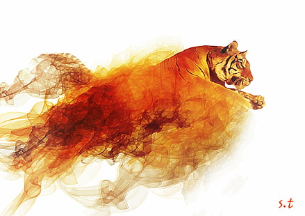 тигър в огън, HD тапет HD wallpaper