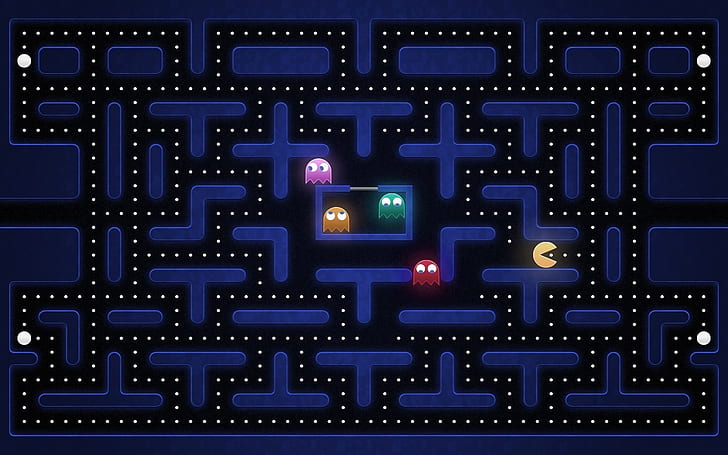 Pacman, Labirinto, Assédio, HD papel de parede