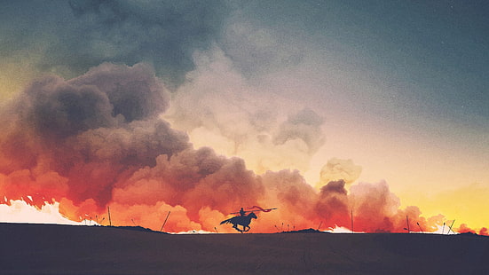 graue und rote Wolke, ohne Titel, ein Lied von Eis und Feuer, Game of Thrones, HD-Hintergrundbild HD wallpaper