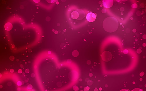 Walentynki czerwone serce, ilustracja różowe serca, Walentynki, dzień, czerwony, serce, Tapety HD HD wallpaper