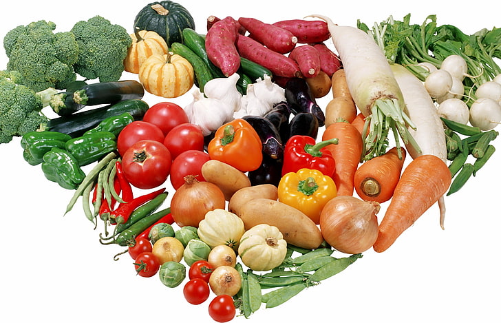 berbagai macam sayuran, sayuran, set, varietas, vegetarian, Wallpaper HD