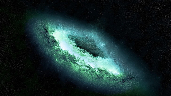 kosmik, galaksi, bintang, mahakarya, terbaik, biru, hijau, memikat, Wallpaper HD