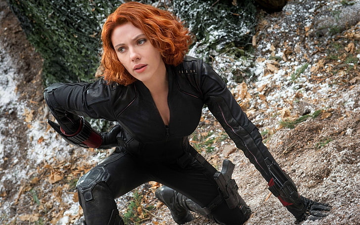 femmes, Scarlett Johansson, rousse, Avengers: Age of Ultron, veuve noire, Fond d'écran HD