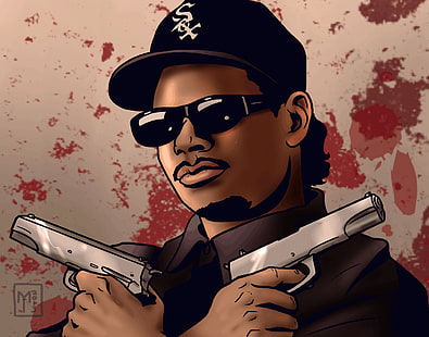 eazy, eazy e, gangsta, gun, hip, hop, nwa, rap, rapper, weapon, วอลล์เปเปอร์ HD HD wallpaper