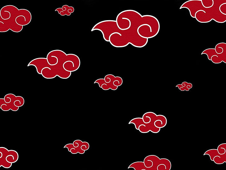 czerwono-czarna tapeta, Naruto Shippuuden, Akatsuki, Tapety HD