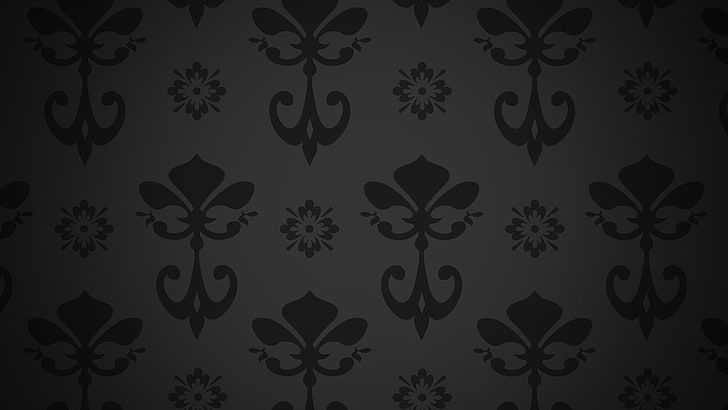 abstract, floral, pattern, dark background, HD wallpaper