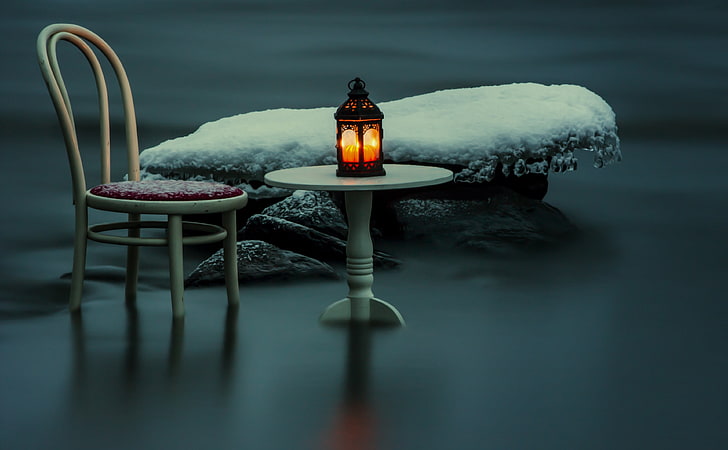 นั่งวอลเปเปอร์ HD, โต๊ะกลมสีขาว, ฤดู, ฤดูหนาว, สวย, สี, เบา, แม่น้ำ, ฟินแลนด์, หิมะ, Canon, ความยาวนาน, 600d, กะพริบตา, วอลล์เปเปอร์ HD