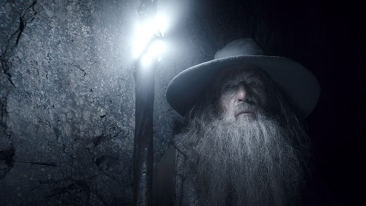Властелинът на пръстените The Hobbit Gandalf Wizard Ian McKellen Light Beard HD, albus dumbledore, филми, светлината, пръстени, лорд, магьосник, хобит, gandalf, ian, брада, mckellen, HD тапет