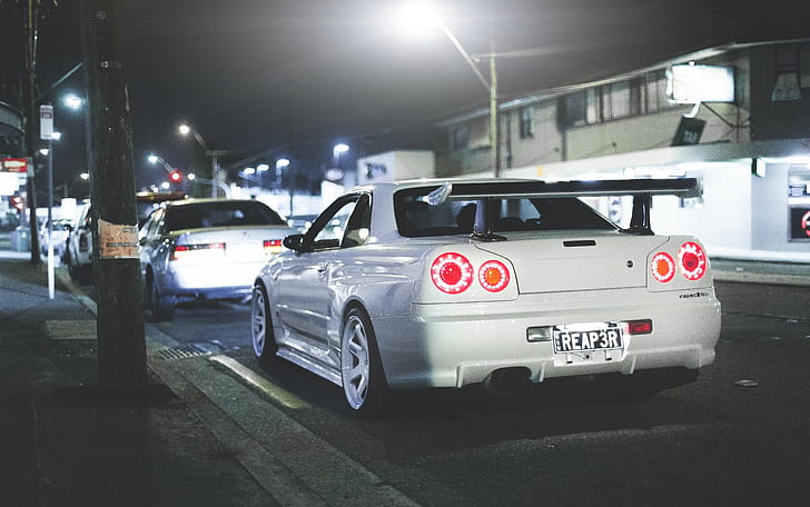 Nissan, Skyline, R34, Gt-r, Rear view, HD wallpaper