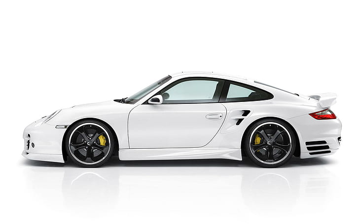 Porsche 911 Techart 5, бяло спортно купе, porsche, techart, автомобили, HD тапет