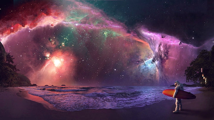 Astronaut, Astronaut, Nebel, Weltraum, Sterne, Surfen, HD-Hintergrundbild