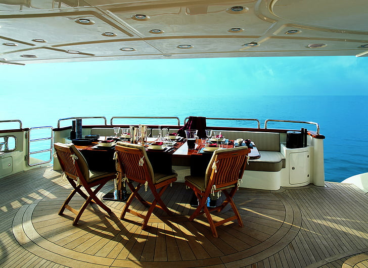 barco, horizonte, paisaje, lujo, seaaeyaey, barco, vista, yate, Fondo de pantalla HD