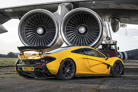 McLaren P1 kuning, McLaren, p1, turbin, kuning, supercar, Wallpaper HD HD wallpaper