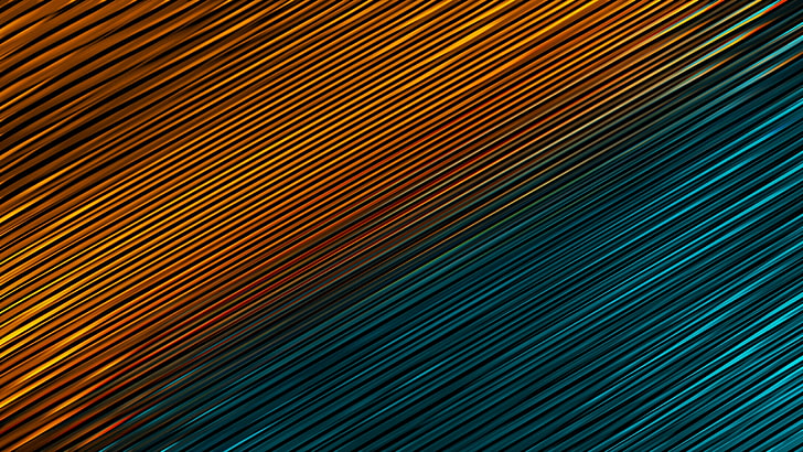 blaue und orange digitale Tapete, Linien, digitale Kunst, bunt, abstrakt, HD-Hintergrundbild