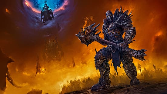 โปสเตอร์เกม, วิดีโอเกม, วิดีโอเกม, ตัวละครในวิดีโอเกม, Video Game Creatures, World of Warcraft, World of Warcraft: Shadowlands, Sylvanas Windrunner, Anduin Wrynn, Lich King, mmorpg, วอลล์เปเปอร์ HD HD wallpaper
