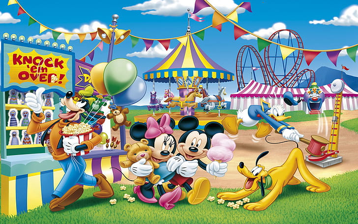 Goofy Mickey Mouse At the Fun Fair Hd Bakgrundsbilder 1920 × 1200, HD tapet