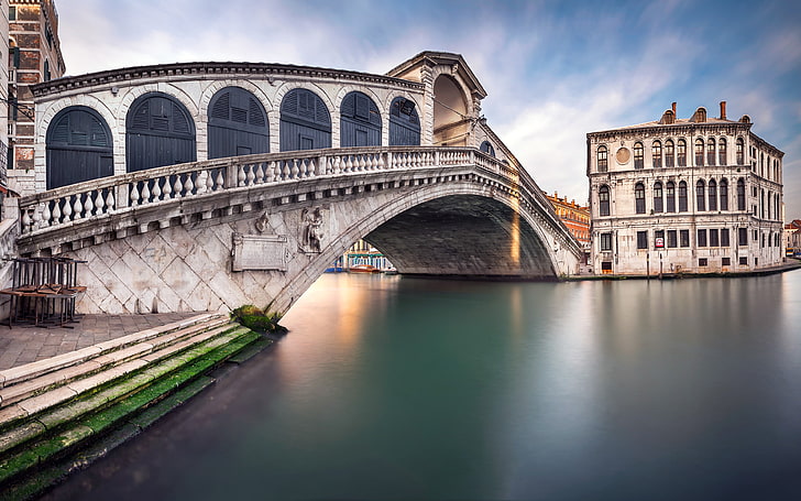 Italy venice rialto bridge church, HD wallpaper