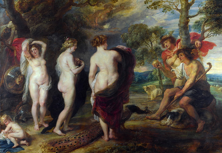 cuadro, Peter Paul Rubens, mitología, El juicio de París, Pieter Paul Rubens, Fondo de pantalla HD
