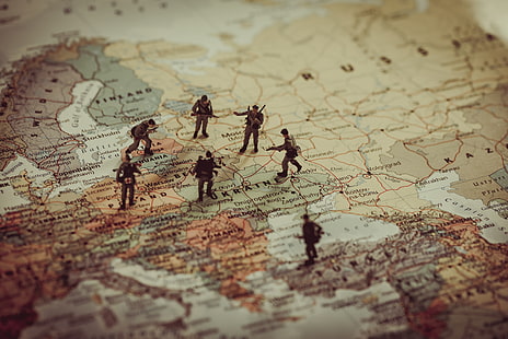 солдаты, война, карта, Вторая мировая война, куклы, HD обои HD wallpaper