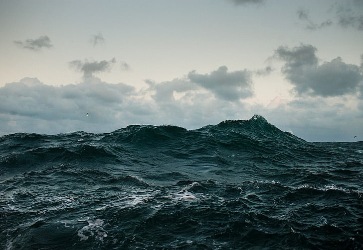 ola oceánica, mar, olas, agua, Fondo de pantalla HD