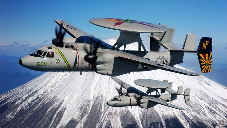 يو إس إس كيتي هوك (CV-63) ، E-2C Hawkeye ، Grumman E-2 Hawkeye ، شركة Northrop Grumman Aerospace، خلفية HD