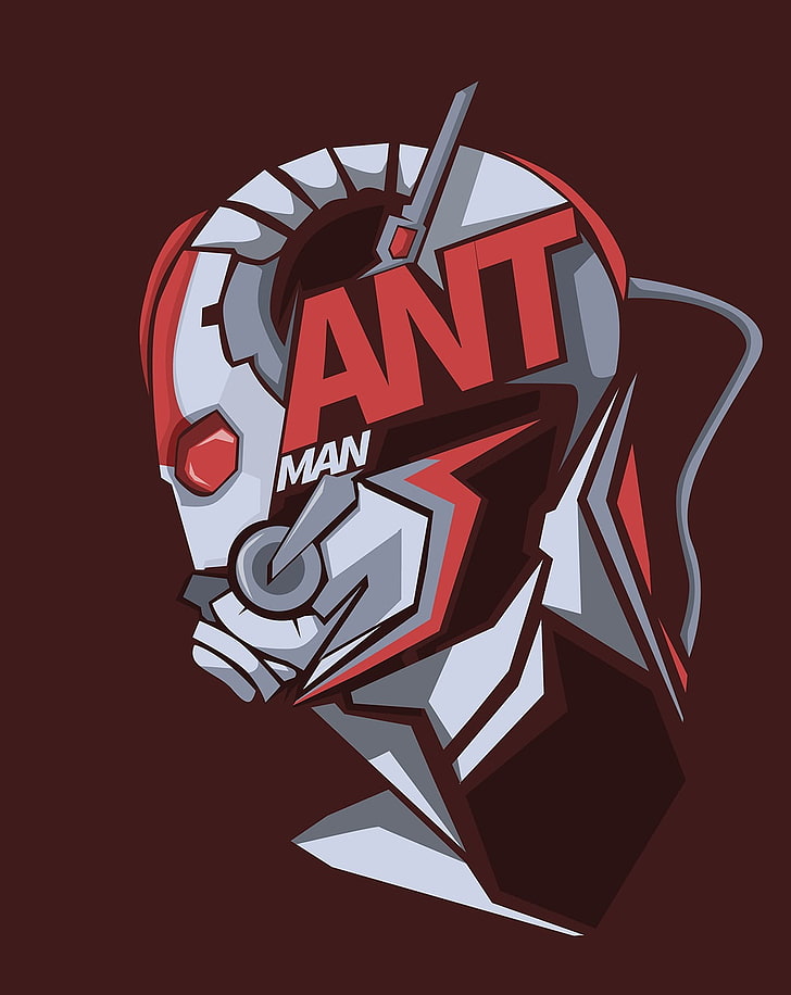 Logo Marvel Antman, Ant-Man, Marvel Comics, Marvel Super Heroes, latar belakang merah, Bosslogic, Wallpaper HD, wallpaper seluler