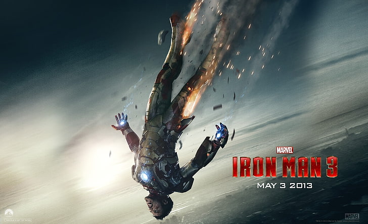 Железный Человек 3 - Прибытие Судьбы, постер Marvel Iron Man 3, Фильмы, Железный Человек, Тони Старк, HD обои