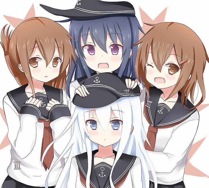 Anime, Kantai-Sammlung, Akatsuki (KanColle), Hibiki (Kancolle), Ikazuchi (Kancolle), Inazuma (Kancolle), HD-Hintergrundbild