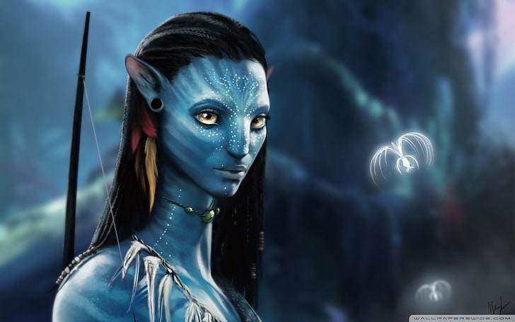 Neytiri, ภาพยนตร์, Avatar, ผิวสีฟ้า, วอลล์เปเปอร์ HD
