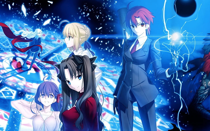 Fate Series, Saber, Fate/Hollow Ataraxia, Bazett Fraga McRemitz, Karen Ortensia, Tohsaka Rin, Matou Sakura, anime girls, HD wallpaper