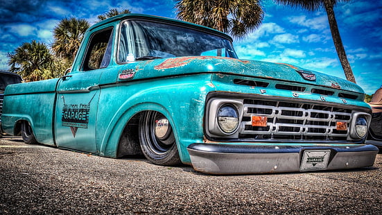 pickup truck, vintage car, pickup, truck, classic car, old car, car, vehicle, ford pickup, ford, summer, sunlight, HD wallpaper HD wallpaper