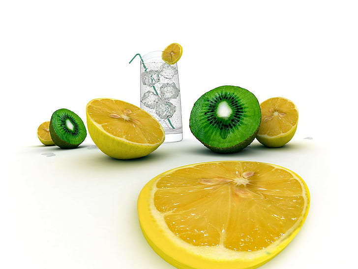lemons, kiwi (fruit), HD wallpaper