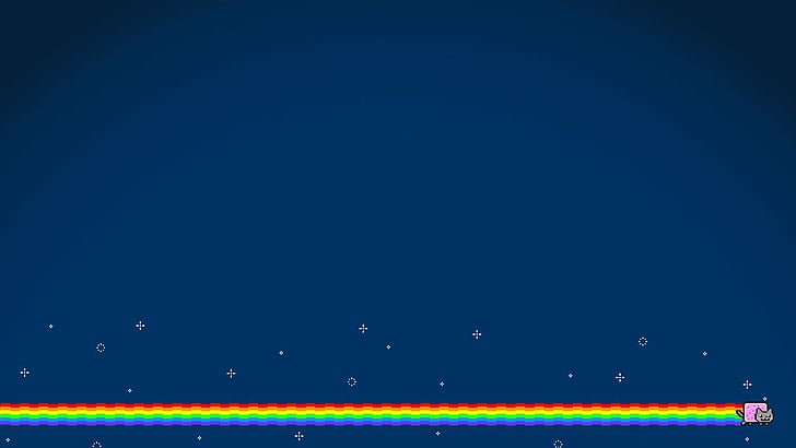 Katze, Katzen, Nyan, Outer, Pop Tarts, Regenbogen, Raum, HD-Hintergrundbild