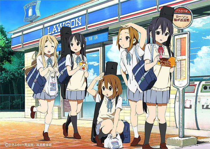K-ON !, Akiyama Mio, Hirasawa Yui, Kotobuki Tsumugi, Nakano Azusa, Tainaka Ritsu, chicas anime, anime, Fondo de pantalla HD