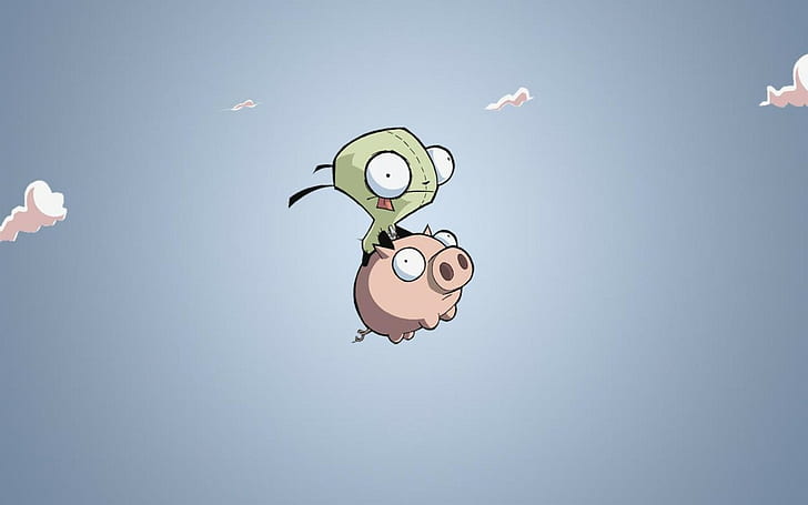 Invasor Zim, desenhos animados, porco, bonito, personagem de desenho animado porco marrom, invasor zim, desenhos animados, porco, bonito, HD papel de parede
