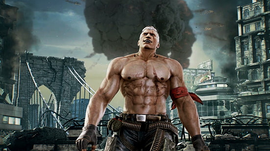 мужские шорты в черно-белую клетку, Tekken 7, Bryan Fury, HD обои HD wallpaper