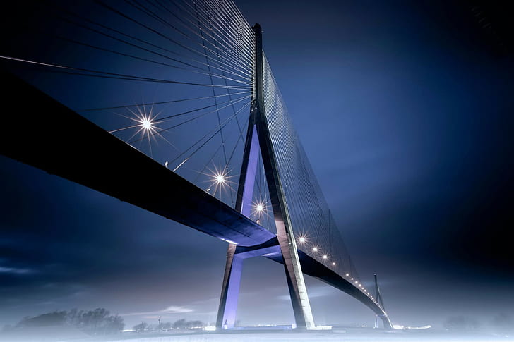 جسر الليل ، الجسر ، الليل، خلفية HD